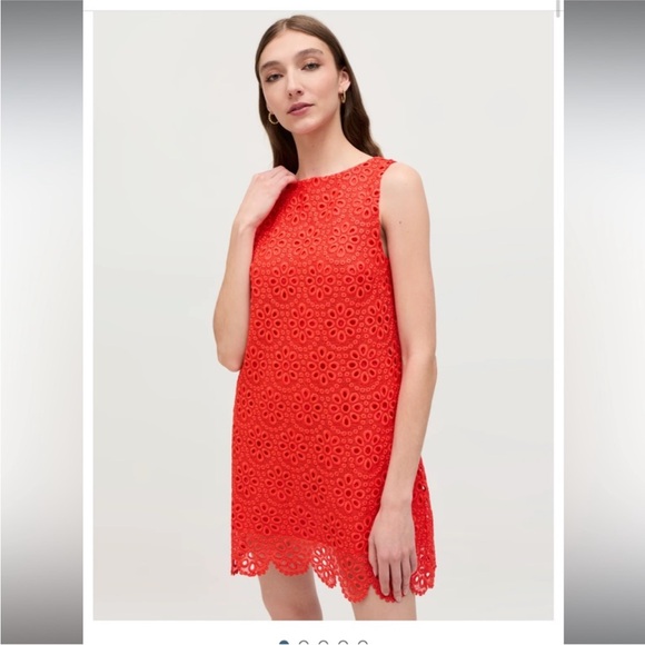 Hill House The Scallop Lace Charlie Dress Red XS NWT - Picture 3 of 12